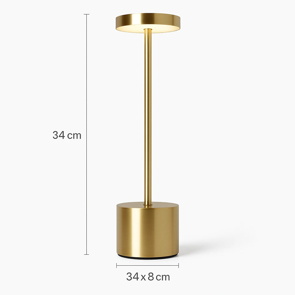Luminária de mesa LED recarregável sem fio dimensões 34 x 8 cm - Vittara Decor