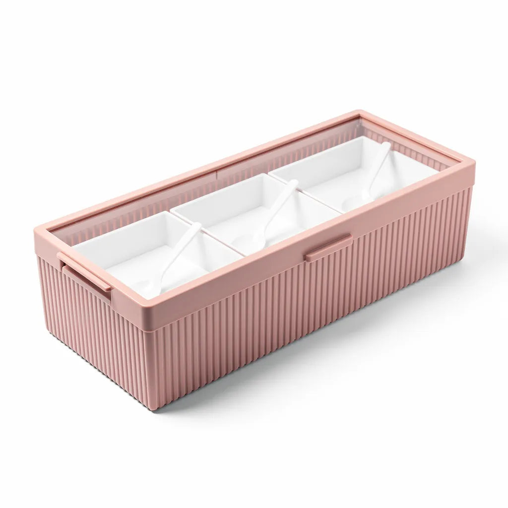 Conjunto organizador de temperos na cor Rosa - Vittara Decor