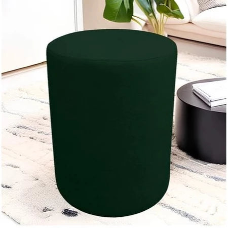 Puff Redondo Suede para Sala e Quarto cor Verde - Vittara Decor