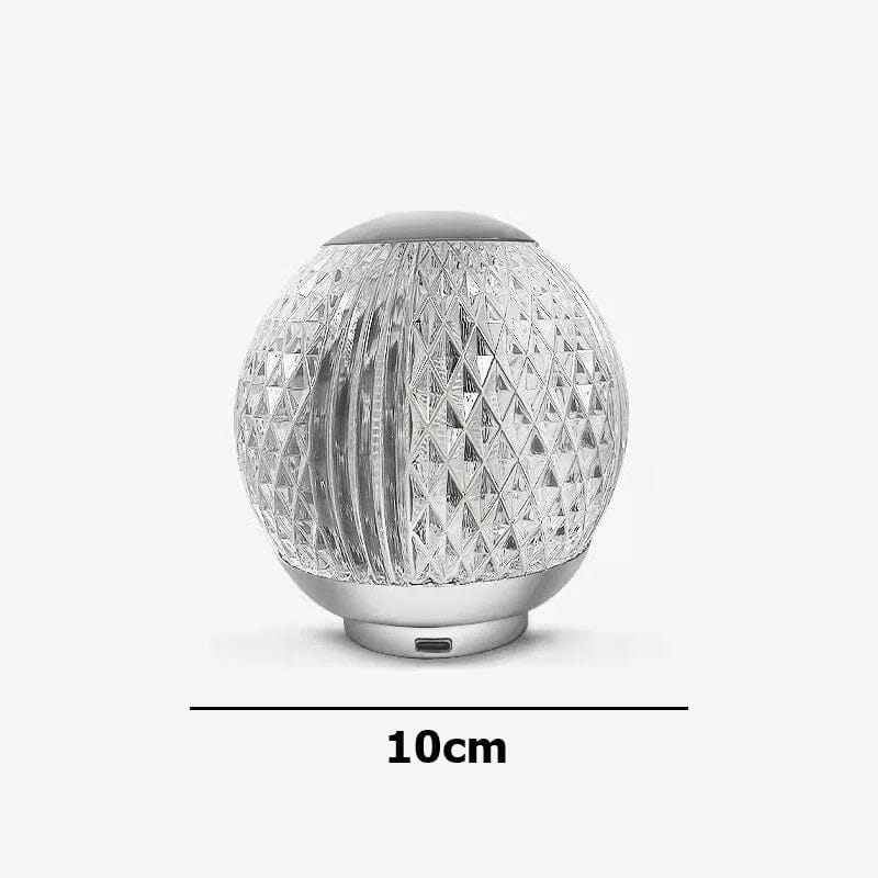 Medida do abajur de cristal esfera, 10 cm de diametro - Vittara Decor