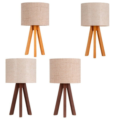 Abajur Tripé de Madeira com Cúpula de Linho nas 4 variações de cor disponíveis - Vittara Decor