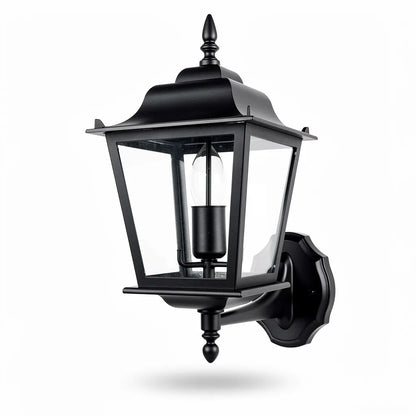 Arandela colonial classica aluminio preta IP65 E27 — fundo branco — Vittara Decor