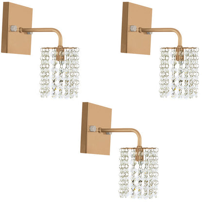 Arandela de Parede Cristal Dourada Kit com Tres Unidades - Vittara Decor