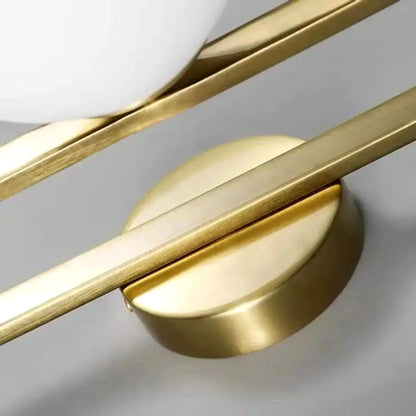 Detalhe da base circular e fixacao da Arandela de Parede Dourada LED G9