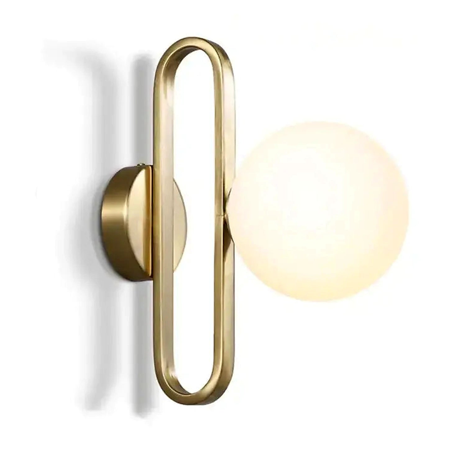 Arandela de Parede Dourada LED G9 Aro Oval — vista frontal, aro oval e base circular