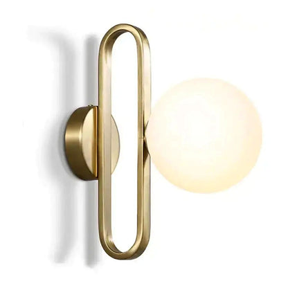 Arandela de Parede Dourada LED G9 Aro Oval — vista frontal, aro oval e base circular