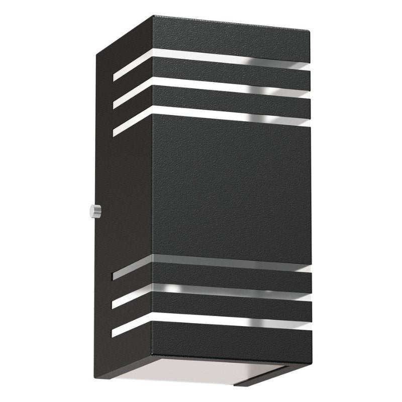 Arandela externa 6 frisos preta em fundo branco, formato retangular - Vittara Decor