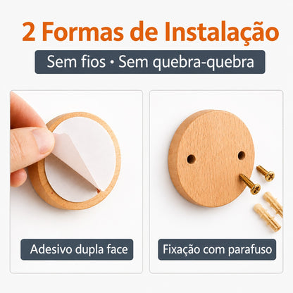 Duas formas de instalar a arandela: adesivo dupla face ou parafuso - Vittara Decor