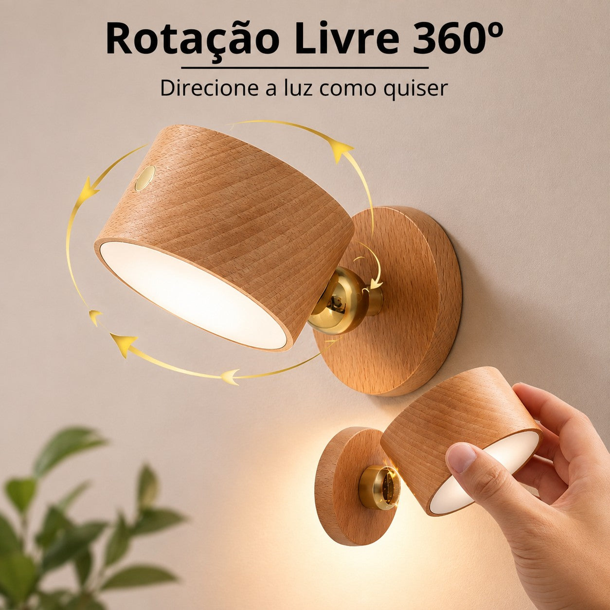 Arandela LED com rotação livre de 360 graus para direcionar a luz - Vittara Decor