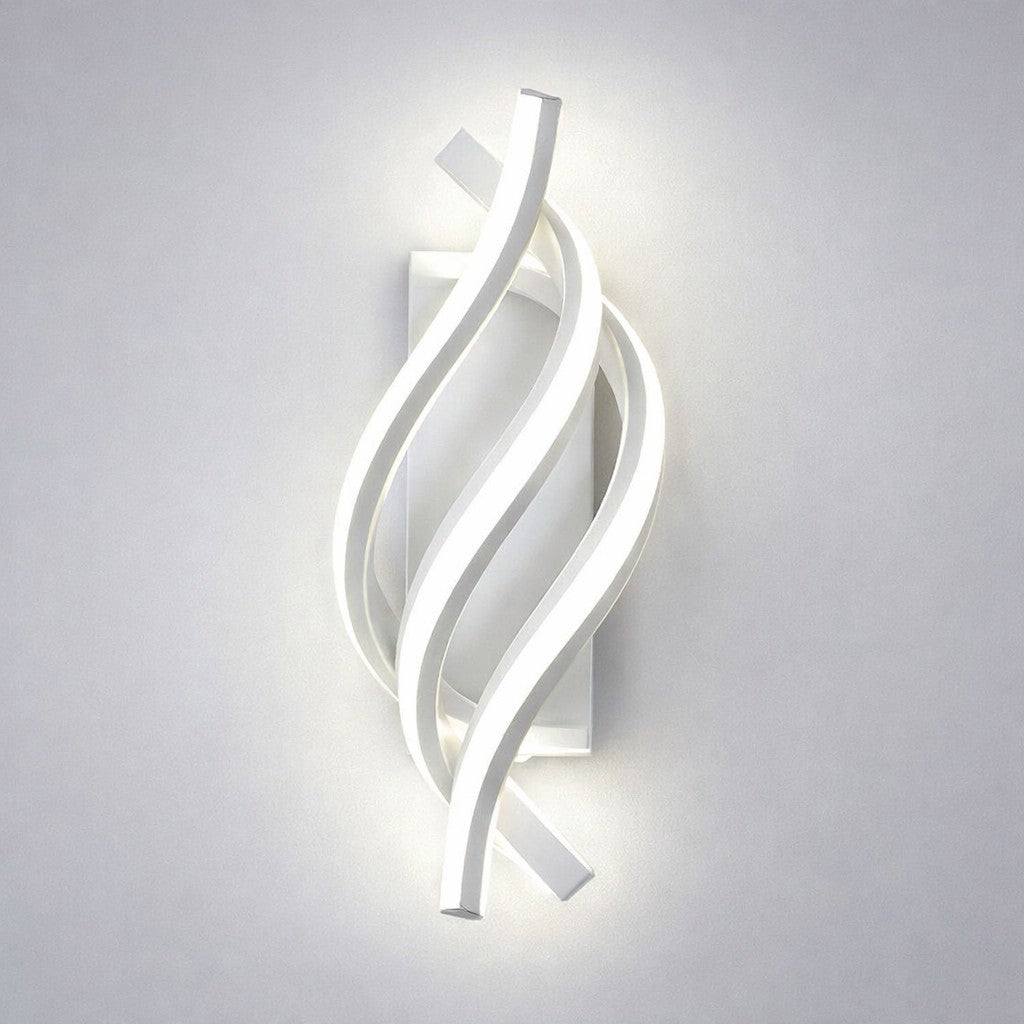 Arandela espiral branca avulsa acesa com luz branca - Vittara Decor