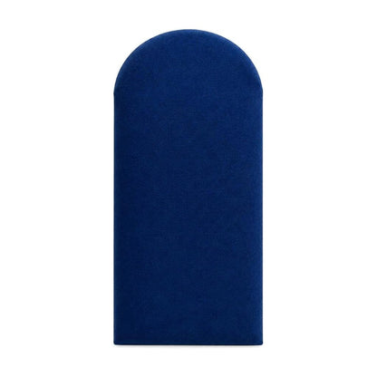 Placa da cabeceira modulada adesiva em suede azul, topo arredondado - Vittara Decor