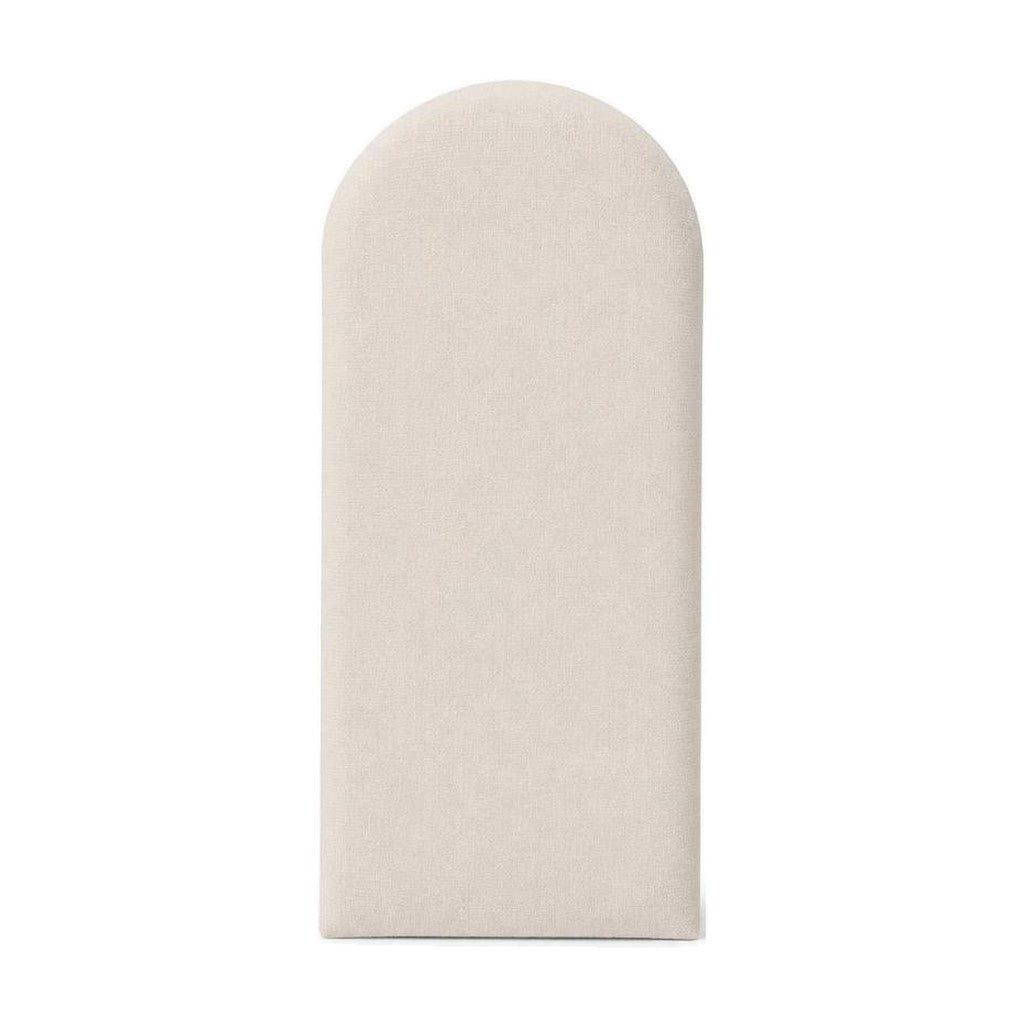 Placa da cabeceira modulada adesiva em suede bege claro, topo arredondado - Vittara Decor