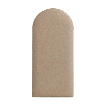 Placa da cabeceira modulada adesiva em suede bege escuro, topo arredondado - Vittara Decor