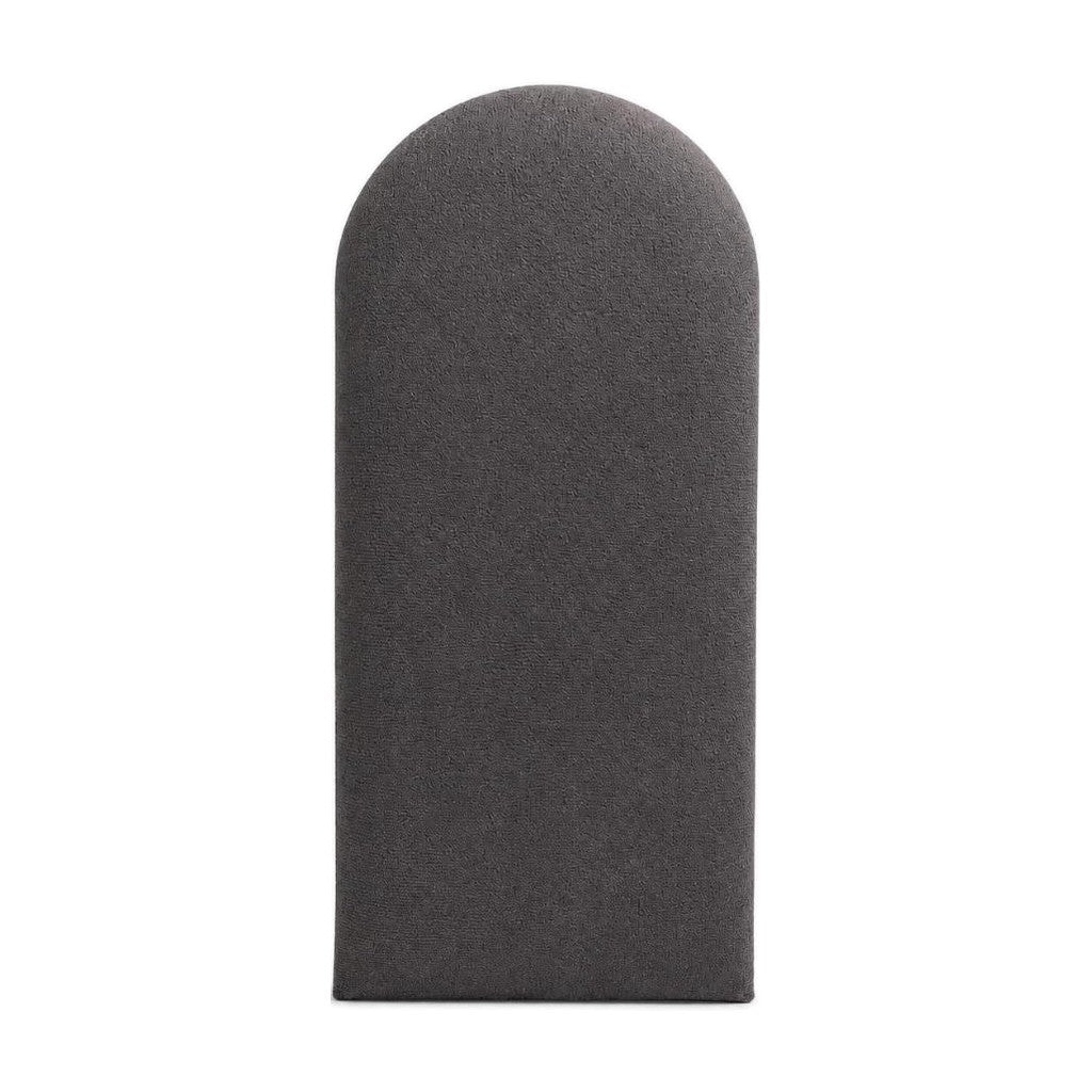 Placa da cabeceira modulada adesiva em suede cinza, topo arredondado - Vittara Decor