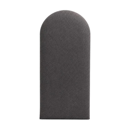 Placa da cabeceira modulada adesiva em suede cinza, topo arredondado - Vittara Decor