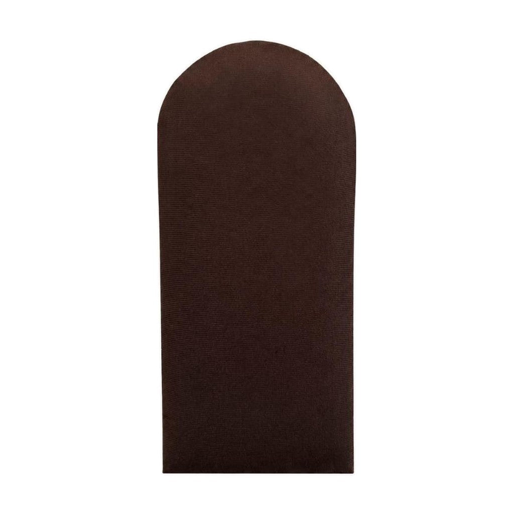 Placa da cabeceira modulada adesiva em suede marrom, topo arredondado - Vittara Decor