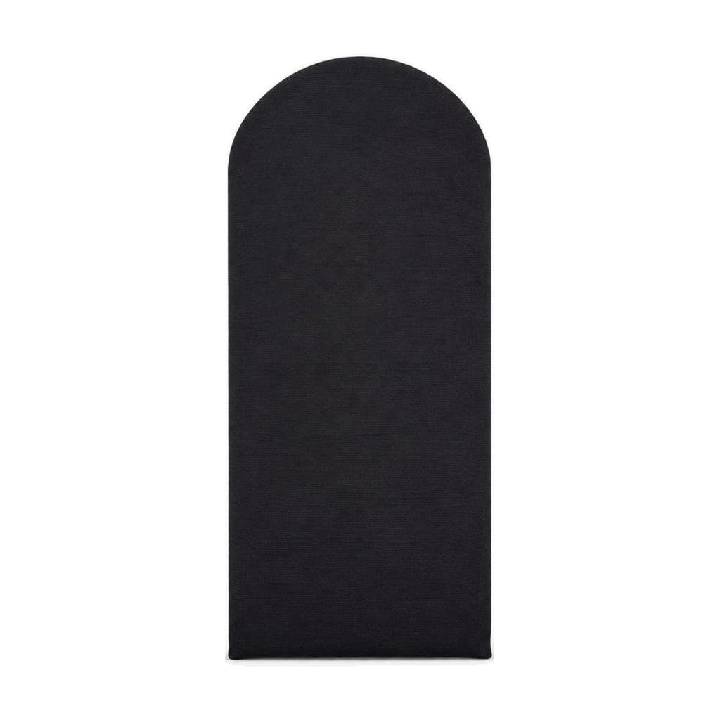 Placa da cabeceira modulada adesiva em suede preto, topo arredondado - Vittara Decor