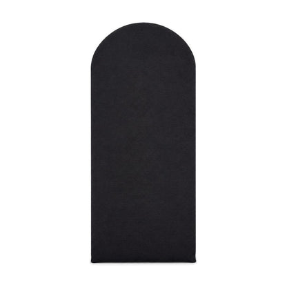 Placa da cabeceira modulada adesiva em suede preto, topo arredondado - Vittara Decor