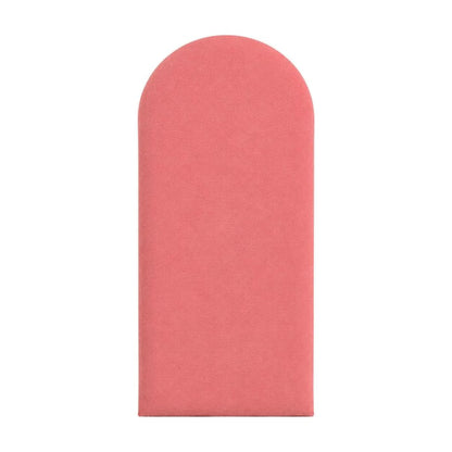 Placa da cabeceira modulada adesiva em suede rosê, topo arredondado - Vittara Decor