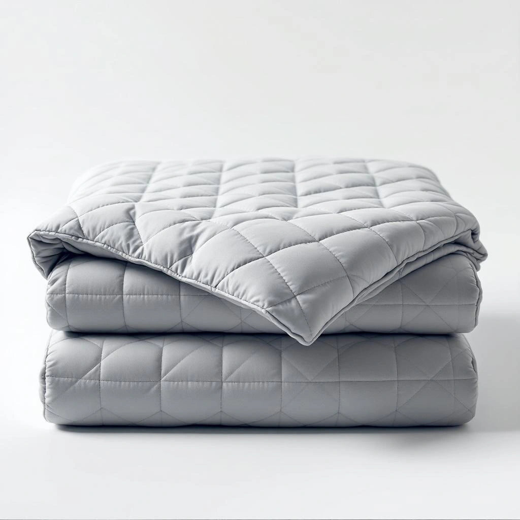Capa para Colchao Matelada cinza dobrada fundo branco textura matelasse