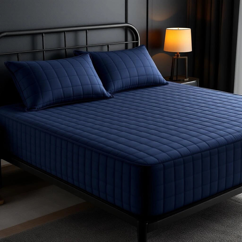 Capa para Colchao Matelada azul marinho quarto masculino moderno