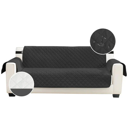 Capa Protetora Sofá Matelassê Impermeável Dupla Face preto fundo branco com detalhe impermeável e dupla face - Vittara Decor