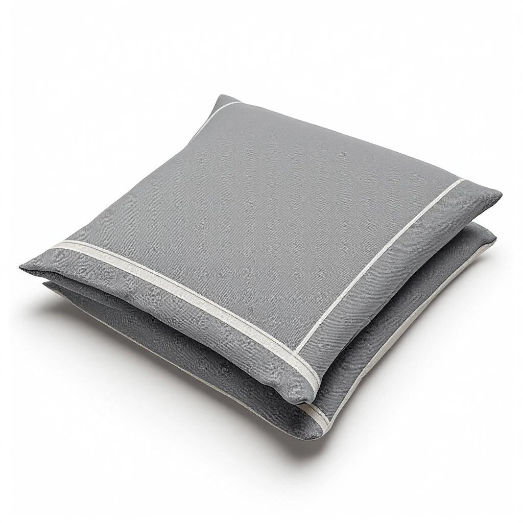Capa de Sofá Antiderrapante Algodão Linho Cinza fundo branco estúdio — Vittara Decor
