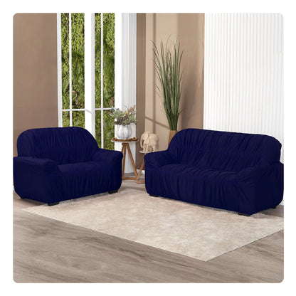 Detalhe do assento com capa de sofá elástica sem sobras aparentes - Vittara Decor
