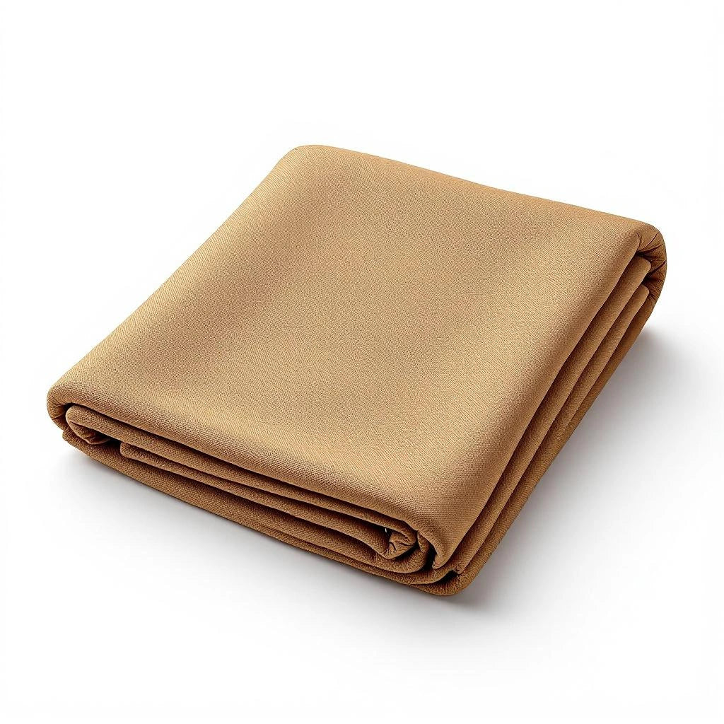 Capa de sofá Jacquard camel dobrada fundo branco - Vittara Decor