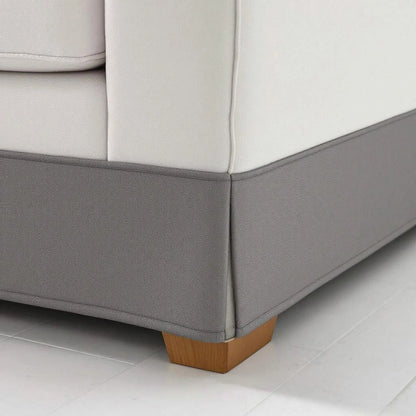 Detalhe do elástico perimetral da capa de sofá Jacquard encaixado na base - Vittara Decor