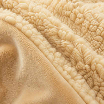 Textura felpuda da sherpa creme e da flanela caramelo do cobertor dupla face - Vittara Decor