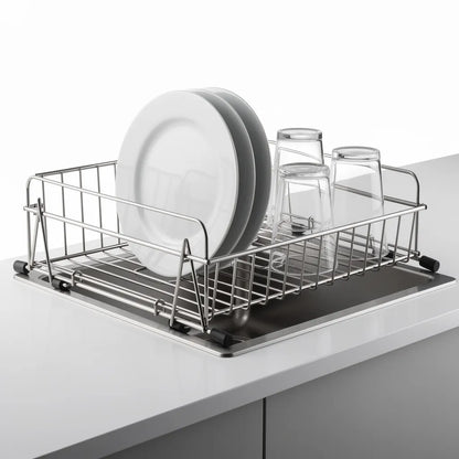 Escorredor De Louca Dobravel Inox Compacto Para Pia Cor Inox Vittara Decor — Vittara Decor