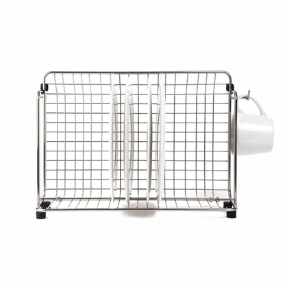 Escorredor De Louca Dobravel Inox Compacto Para Pia Fundo Branco Vittara Decor — Vittara Decor