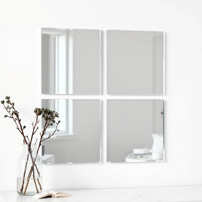 Kit 4 espelhos decorativos adesivos em acrílico fundo branco - Vittara Decor