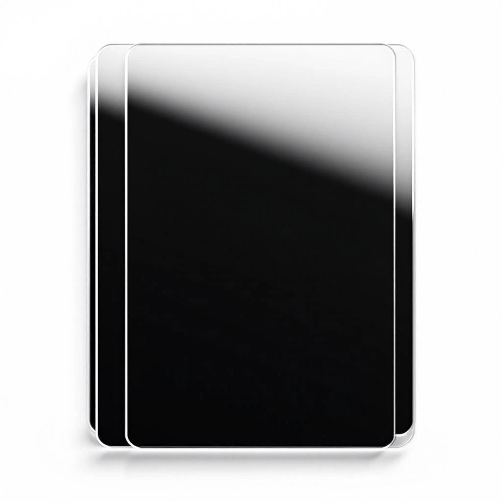 Espelhos decorativos adesivos em acrílico formato retangular arredondado fundo branco - Vittara Decor