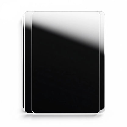 Espelhos decorativos adesivos em acrílico formato retangular arredondado fundo branco - Vittara Decor