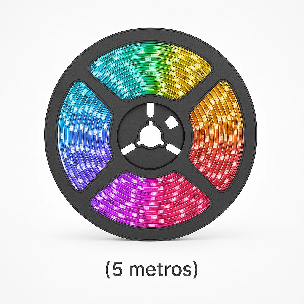 Fita LED RGB tamanho 5 metros rolo completo - Vittara Decor