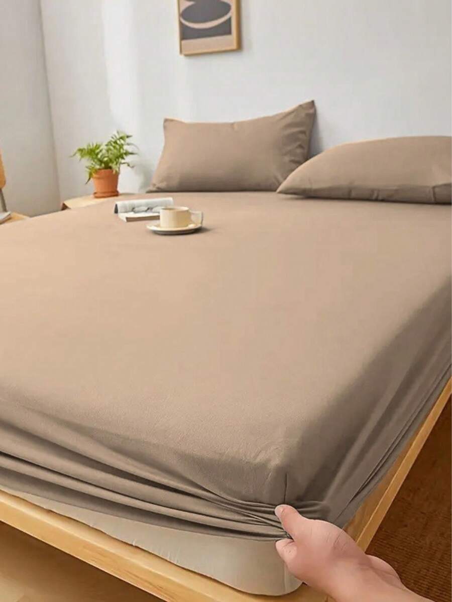 Jogo de Cama 400 Fios liso avelã com caimento uniforme sobre o colchão - Vittara Decor