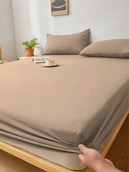 Jogo de Cama 400 Fios liso avelã com caimento uniforme sobre o colchão - Vittara Decor