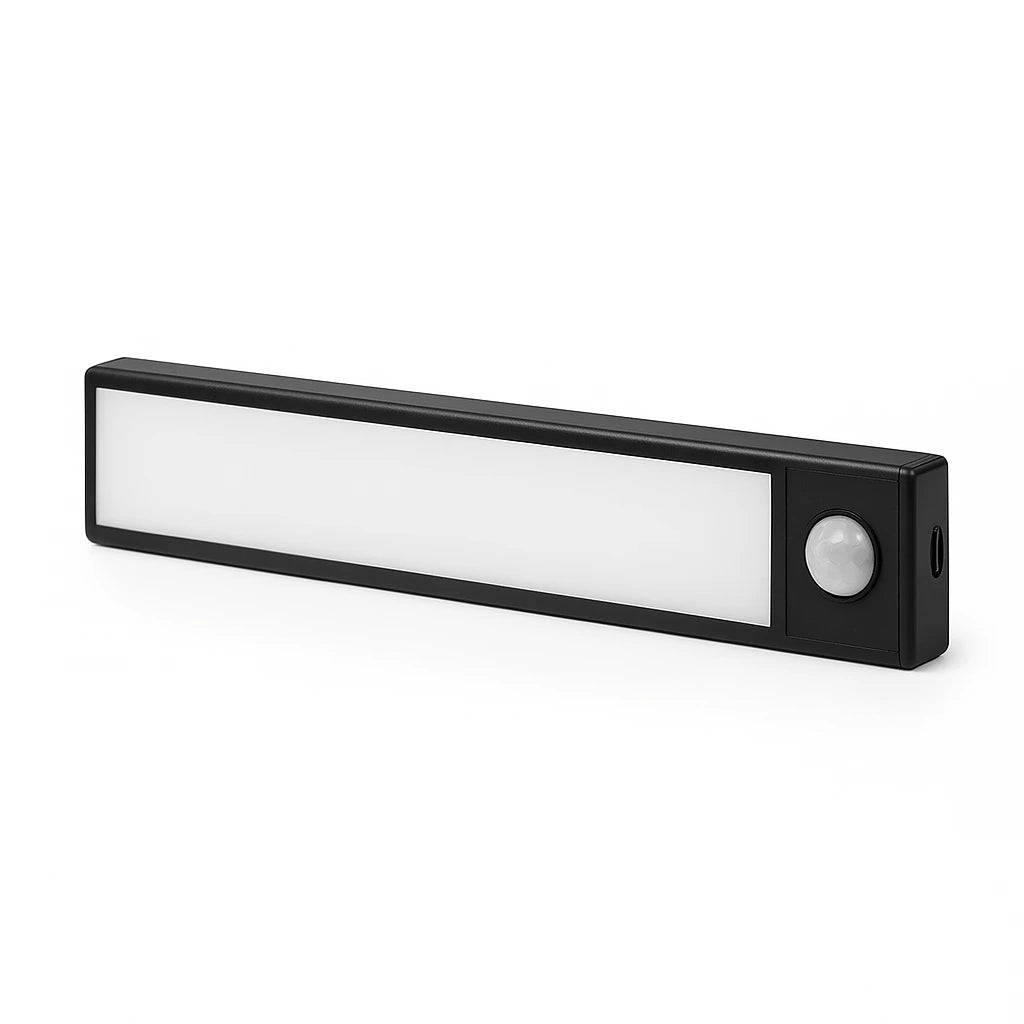 Luminária barra LED recarregável com sensor de movimento cor Preto - Vittara Decor