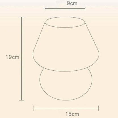 Dimensões da luminária cogumelo 19 cm de altura e 15 cm de base - Vittara Decor
