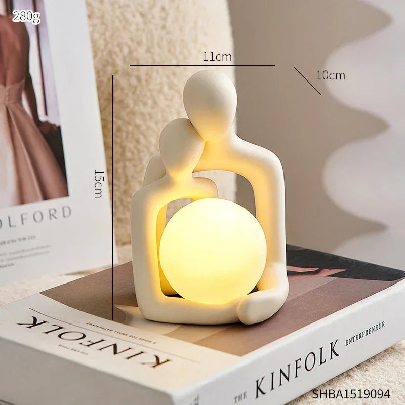 Luminária de casal reclinado Modelo B com medidas e globo de luz - Vittara Decor