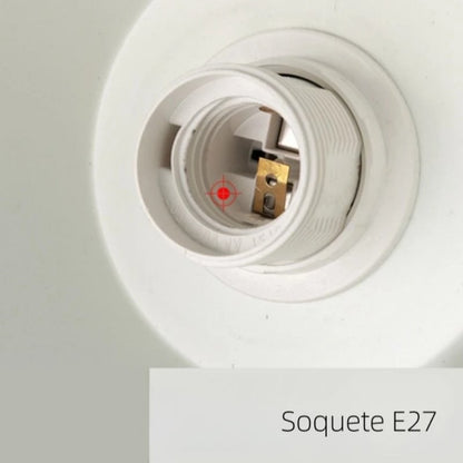 Detalhe do soquete E27 da luminária de chão para lâmpada LED - Vittara Decor