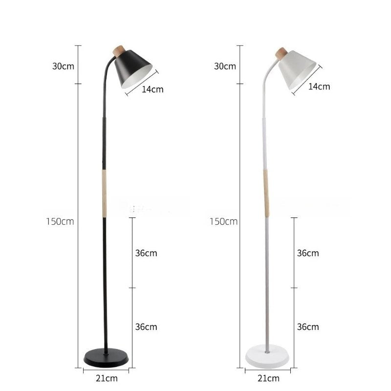 Dimensões da luminária de chão 1,50 m de altura e base de 21 cm - Vittara Decor