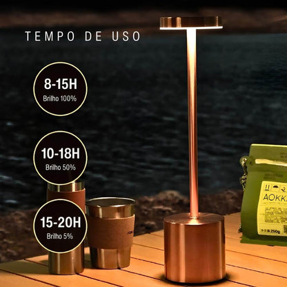 Luminária de mesa sem fio com autonomia de bateria de 8 a 20 horas - Vittara Decor