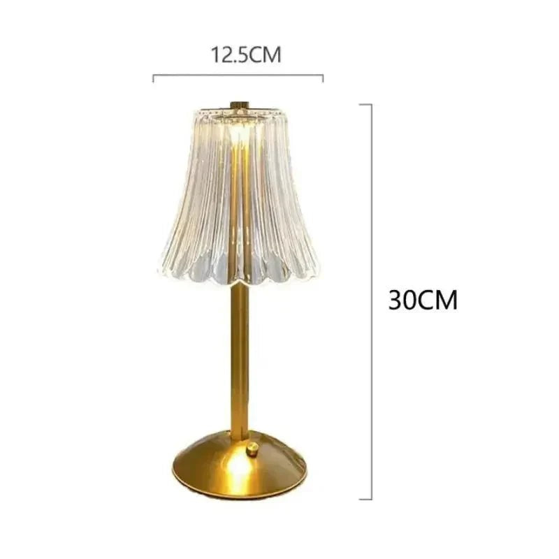 Dimensões da luminária de mesa sem fio 30cm de altura e 12,5cm de largura - Vittara Decor