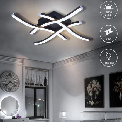 Luminária de Teto LED Curva com luz 3000K, 24W e 1667 lúmens de potência - Vittara Decor