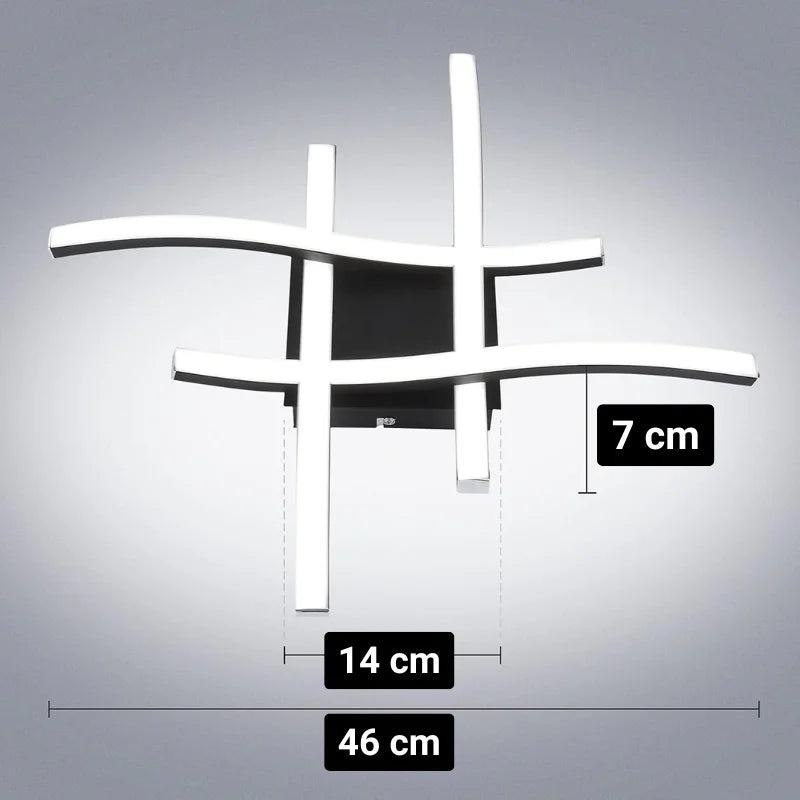 Luminária de Teto LED Curva com medidas 46 cm de largura e 7 cm de altura - Vittara Decor