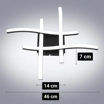 Luminária de Teto LED Curva com medidas 46 cm de largura e 7 cm de altura - Vittara Decor