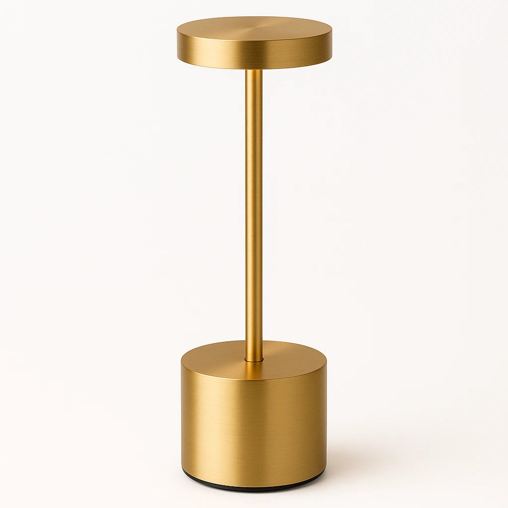 Luminária de mesa LED recarregável sem fio cor Dourado - Vittara Decor
